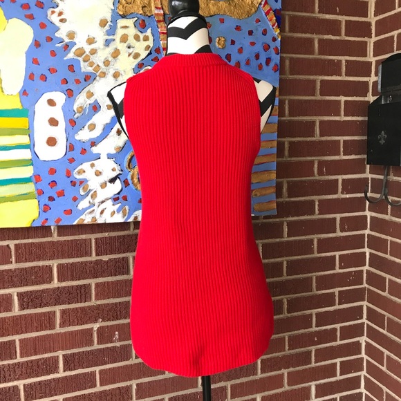 J. Crew Red Ribbed Sleeveless Sweater Tank - Picture 6 of 8